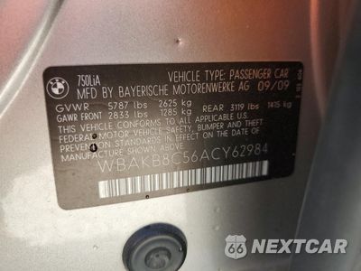 Zdjęcie 12 z 12 samochodu: 2010 BMW 750 LI VIN:WBAKB8C56ACY62984 - miniatura