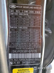 Zdjęcie 13 z 13 samochodu: 2015 LAND ROVER RANGE ROVER EVOQUE PURE PREMIUM VIN:SALVR2BG6FH976725 - miniatura