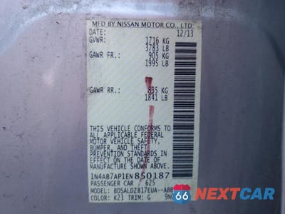 Zdjęcie 12 z 12 samochodu: 2014 NISSAN SENTRA S VIN:1N4AB7AP1EN850187 - miniatura