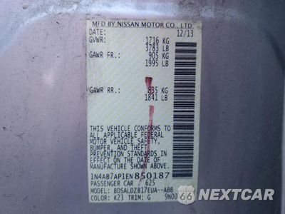 Zdjęcie 12 z 12 samochodu: 2014 NISSAN SENTRA S VIN:1N4AB7AP1EN850187 - miniatura