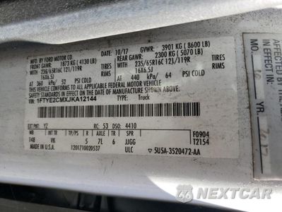 Zdjęcie 14 z 14 samochodu: 2018 FORD TRANSIT 150 UTILITY / SERVICE VAN VIN:1FTYE2CMXJKA12144 - miniatura