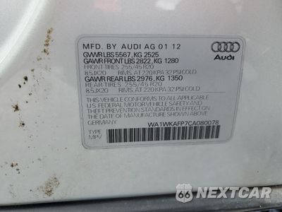 Zdjęcie 14 z 14 samochodu: 2012 AUDI Q5 PRESTIGE VIN:WA1WKAFP7CA080078 - miniatura
