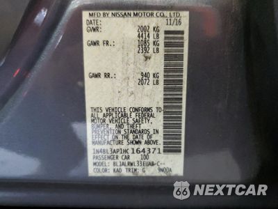 Zdjęcie 13 z 14 samochodu: 2017 NISSAN ALTIMA 3.5SL VIN:1N4BL3AP1HC164371 - miniatura