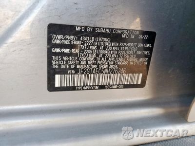 Zdjęcie 12 z 15 samochodu: 2022 SUBARU CROSSTREK PREMIUM VIN:JF2GTAEC5NH276246 - miniatura
