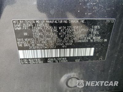 Zdjęcie 12 z 14 samochodu: 2013 TOYOTA RAV4 LE VIN:2T3ZFREV7DW072653 - miniatura