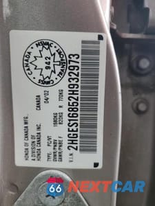 Zdjęcie 13 z 13 samochodu: 2002 HONDA CIVIC LX VIN:2HGES16852H932973 - miniatura