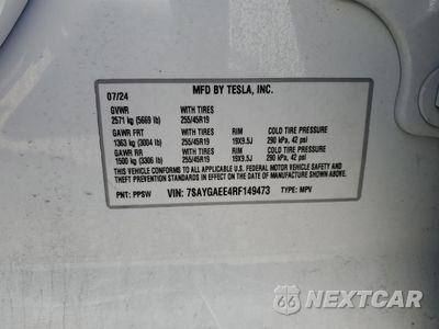 Zdjęcie 13 z 13 samochodu: 2024 TESLA MODEL Y VIN:7SAYGAEE4RF149473 - miniatura