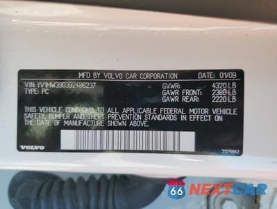 Zdjęcie 13 z 13 samochodu: 2009 VOLVO V50 2.4I VIN:YV1MW390392486237 - miniatura