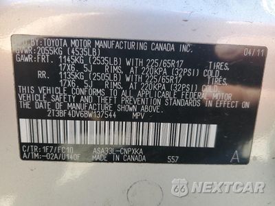 Zdjęcie 14 z 14 samochodu: 2011 TOYOTA RAV4 VIN:2T3BF4DV6BW137544 - miniatura