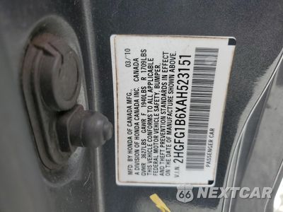 Zdjęcie 12 z 14 samochodu: 2010 HONDA CIVIC LX VIN:2HGFG1B6XAH523151 - miniatura