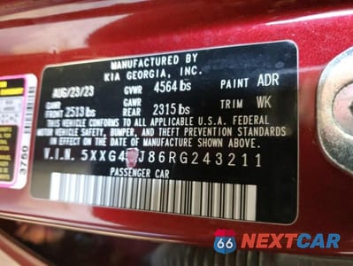 Zdjęcie 12 z 12 samochodu: 2024 KIA K5 GT VIN:5XXG44J86RG243211 - miniatura