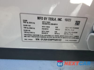 Zdjęcie 13 z 14 samochodu: 2023 TESLA MODEL S VIN:5YJSA1E59PF526123 - miniatura