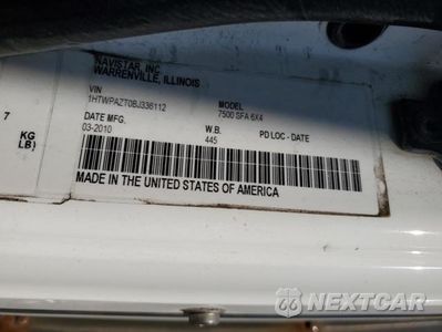 Zdjęcie 10 z 10 samochodu: 2011 INTERNATIONAL 7000 7500 VIN:1HTWPAZT0BJ336112 - miniatura