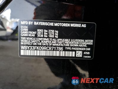Zdjęcie 13 z 13 samochodu: 2024 BMW I5 EDRIVE 40 VIN:WBY33FK09RCR71786 - miniatura