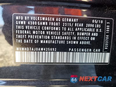 Zdjęcie 12 z 14 samochodu: 2010 VOLKSWAGEN GTI VIN:WVWHD7AJ0AW425692 - miniatura
