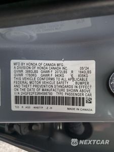 Zdjęcie 12 z 13 samochodu: 2024 HONDA CIVIC SPORT VIN:2HGFE2F53RH586780 - miniatura