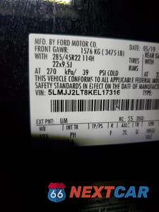 Zdjęcie 12 z 12 samochodu: 2019 LINCOLN NAVIGATOR RESERVE VIN:5LMJJ2LT8KEL17316 - miniatura