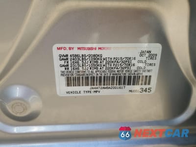 Zdjęcie 12 z 12 samochodu: 2010 MITSUBISHI OUTLANDER ES VIN:JA4AT2AW9AZ001617 - miniatura