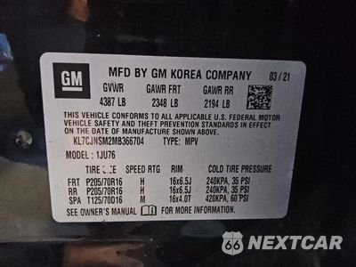 Zdjęcie 13 z 15 samochodu: 2021 CHEVROLET TRAX LS VIN:KL7CJNSM2MB366704 - miniatura