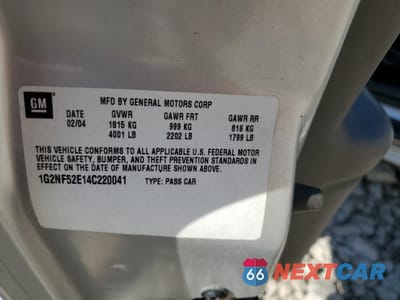 Zdjęcie 12 z 12 samochodu: 2004 PONTIAC GRAND AM SE1 VIN:1G2NF52E14C220041 - miniatura