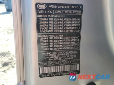 Zdjęcie 14 z 16 samochodu: 2007 LAND ROVER RANGE ROVER SPORT HSE VIN:SALSK25477A993097 - miniatura