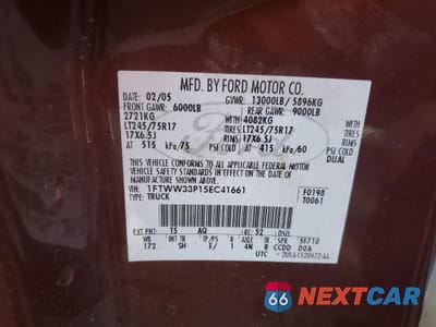 Zdjęcie 13 z 14 samochodu: 2005 FORD F350 SUPER DUTY VIN:1FTWW33P15EC41661 - miniatura