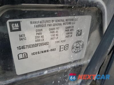 Zdjęcie 12 z 12 samochodu: 2013 BUICK LACROSSE PREMIUM VIN:1G4G75E35DF289482 - miniatura