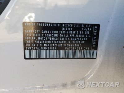 Zdjęcie 12 z 14 samochodu: 2014 VOLKSWAGEN JETTA SE VIN:3VWD17AJ0EM430854 - miniatura