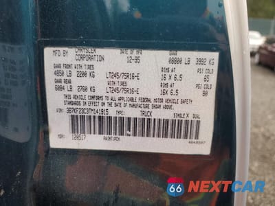 Zdjęcie 12 z 12 samochodu: 1996 DODGE RAM 2500 VIN:3B7KF23C3TM141915 - miniatura