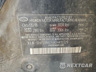 Zdjęcie 12 z 12 samochodu: 2019 HYUNDAI ELANTRA SEL VIN:5NPD84LF6KH415329 - miniatura