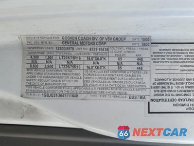 Zdjęcie 10 z 11 samochodu: 2004 CHEVROLET EXPRESS G3500 VIN:1GBJG31U641111840 - miniatura