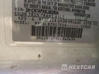 Zdjęcie 14 z 14 samochodu: 2019 NISSAN VERSA S VIN:3N1CN7APXKL862654 - miniatura