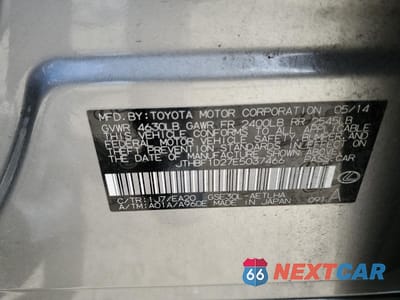 Zdjęcie 12 z 12 samochodu: 2014 LEXUS IS 250 VIN:JTHBF1D27E5037466 - miniatura