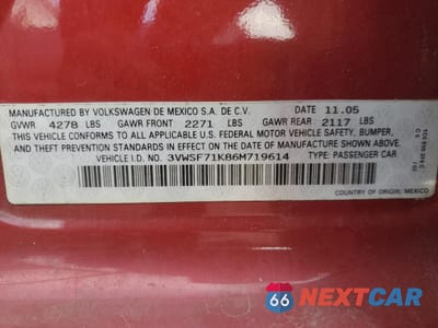 Zdjęcie 13 z 13 samochodu: 2006 VOLKSWAGEN JETTA 2.5 OPTION PACKAGE 1 VIN:3VWSF71K86M719614 - miniatura