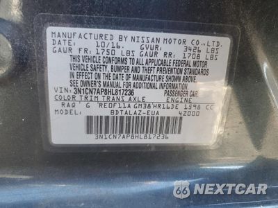 Zdjęcie 12 z 13 samochodu: 2017 NISSAN VERSA S VIN:3N1CN7AP8HL817236 - miniatura