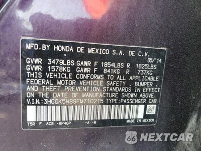 Zdjęcie 13 z 15 samochodu: 2015 HONDA FIT EX VIN:3HGGK5H89FM710215 - miniatura