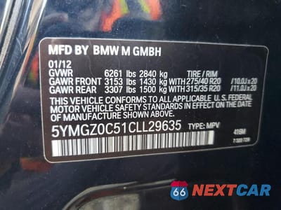 Zdjęcie 13 z 13 samochodu: 2012 BMW X6 M VIN:5YMGZ0C51CLL29635 - miniatura