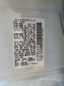 Zdjęcie 13 z 13 samochodu: 2010 NISSAN MURANO S VIN:JN8AZ1MW2AW114969 - miniatura