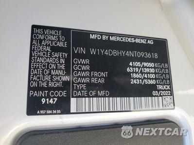Zdjęcie 13 z 13 samochodu: 2022 MERCEDES-BENZ SPRINTER 2500 VIN:W1Y4DBHY4NT093618 - miniatura