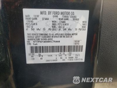 Zdjęcie 12 z 12 samochodu: 2008 FORD F150 SUPERCREW VIN:1FTPW14598KC76444 - miniatura