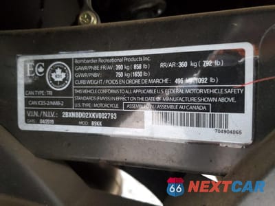 Zdjęcie 9 z 10 samochodu: 2019 CAN-AM SPYDER ROADSTER RT VIN:2BXNBDD2XKV002793 - miniatura