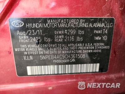 Zdjęcie 13 z 14 samochodu: 2012 HYUNDAI SONATA GLS VIN:5NPEB4AC9CH361508 - miniatura