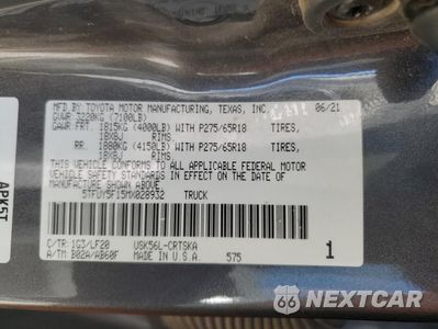 Zdjęcie 12 z 14 samochodu: 2021 TOYOTA TUNDRA DOUBLE CAB SR VIN:5TFUY5F15MX028932 - miniatura