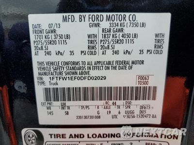 Zdjęcie 12 z 12 samochodu: 2013 FORD F150 SUPERCREW VIN:1FTFW1EF0DFD02029 - miniatura
