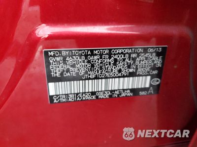 Zdjęcie 12 z 14 samochodu: 2014 LEXUS IS 250 VIN:JTHBF1D27E5004791 - miniatura