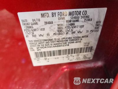 Zdjęcie 14 z 14 samochodu: 2010 FORD EDGE SE VIN:2FMDK3GC9ABB52318 - miniatura