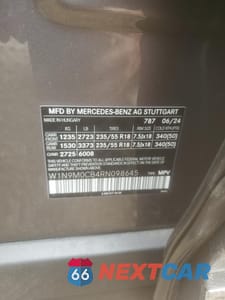 Zdjęcie 13 z 13 samochodu: 2024 MERCEDES-BENZ EQB 250+ VIN:W1N9M0CB4RN098645 - miniatura