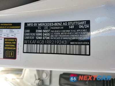 Zdjęcie 12 z 14 samochodu: 2024 MERCEDES-BENZ C 300 VIN:W1KAF4GB1RR219243 - miniatura