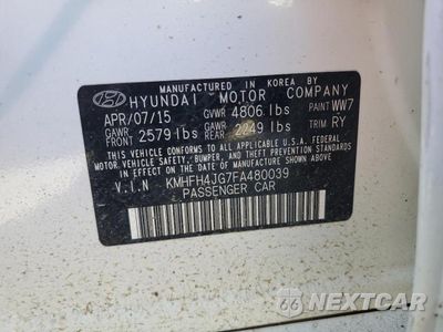 Zdjęcie 12 z 12 samochodu: 2015 HYUNDAI AZERA LIMITED VIN:KMHFH4JG7FA480039 - miniatura