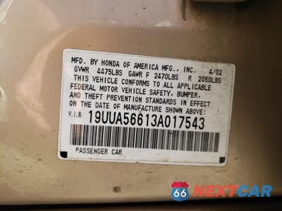 Zdjęcie 12 z 12 samochodu: 2003 ACURA 3.2TL VIN:19UUA56613A017543 - miniatura